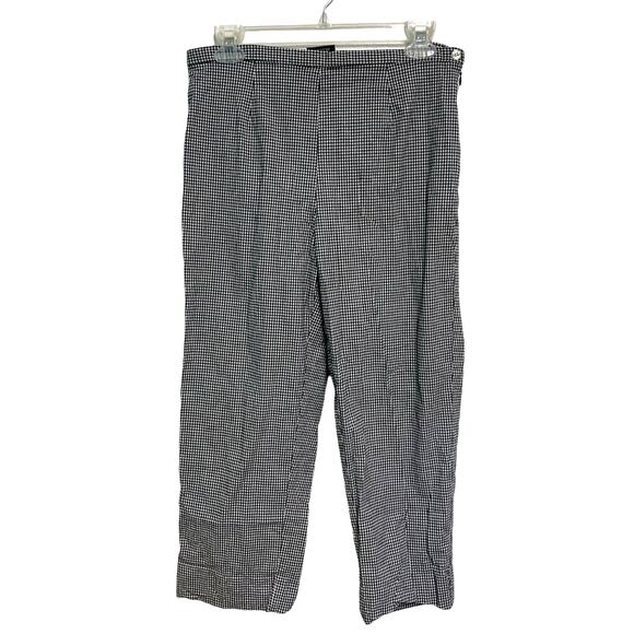 Territories Vintage Black and White Gingham Cotton Blend Slimming Pant Capris 10 - Picture 1 of 4